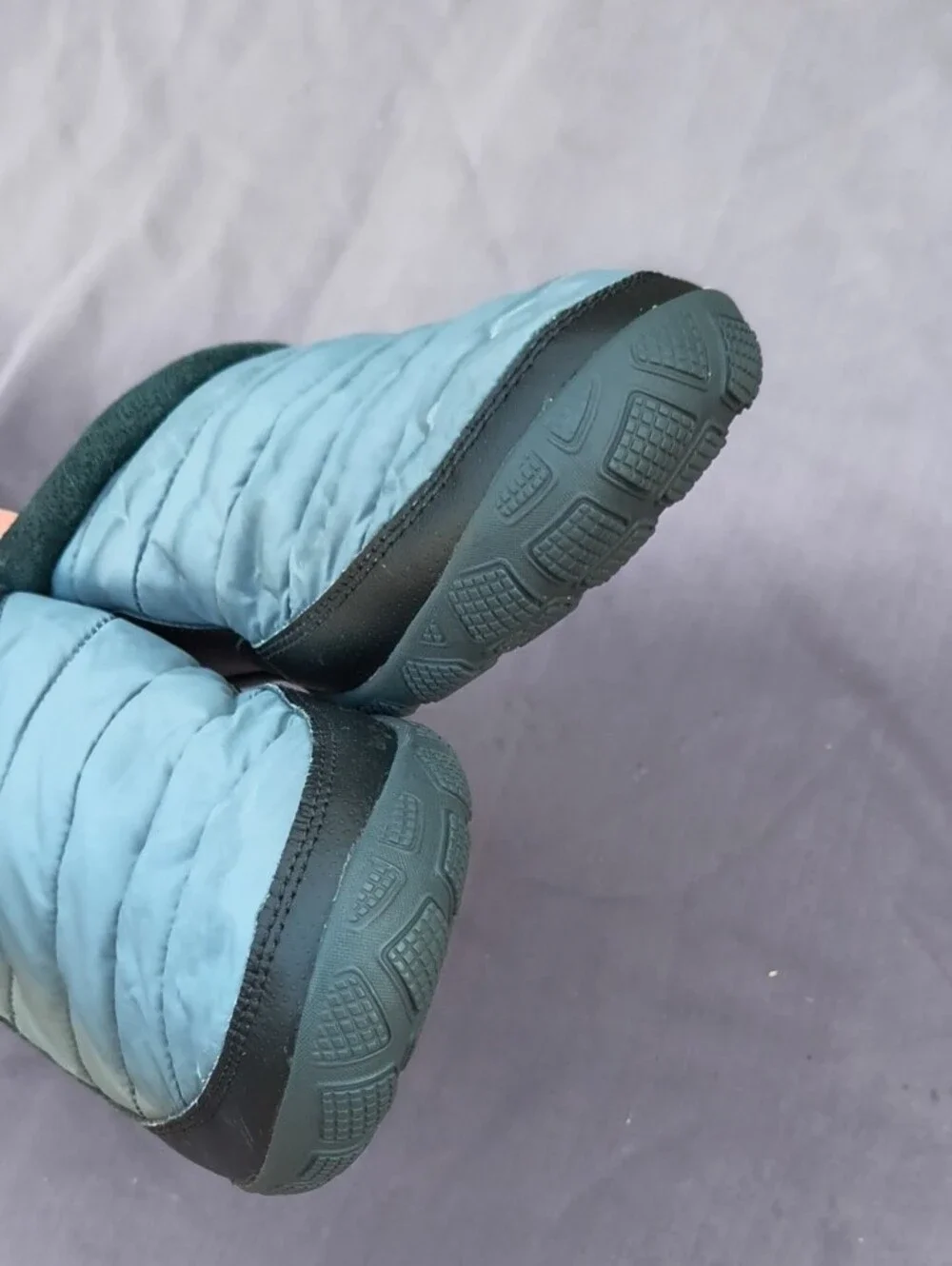 Men's Puffer Winter Slip-On Shoes in Slate Gray